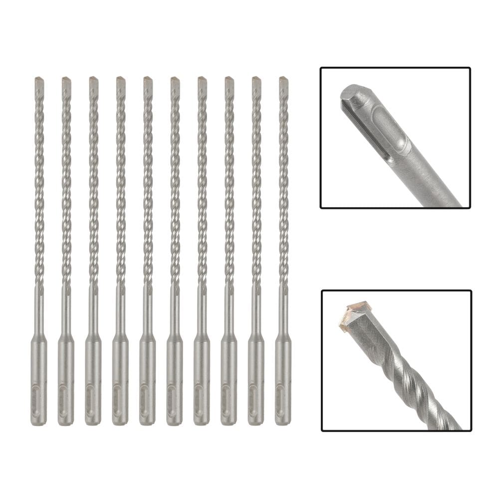 Jogo 10 Brocas SDS Plus 6X160 mm Aço Carbono Tungstênio