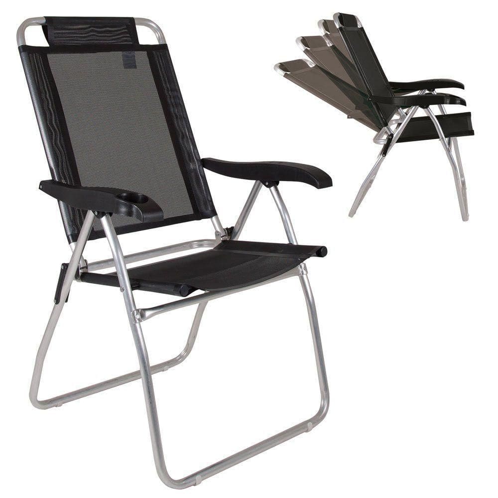 Cadeira Aluminio Boreal Preta 2166 Mor