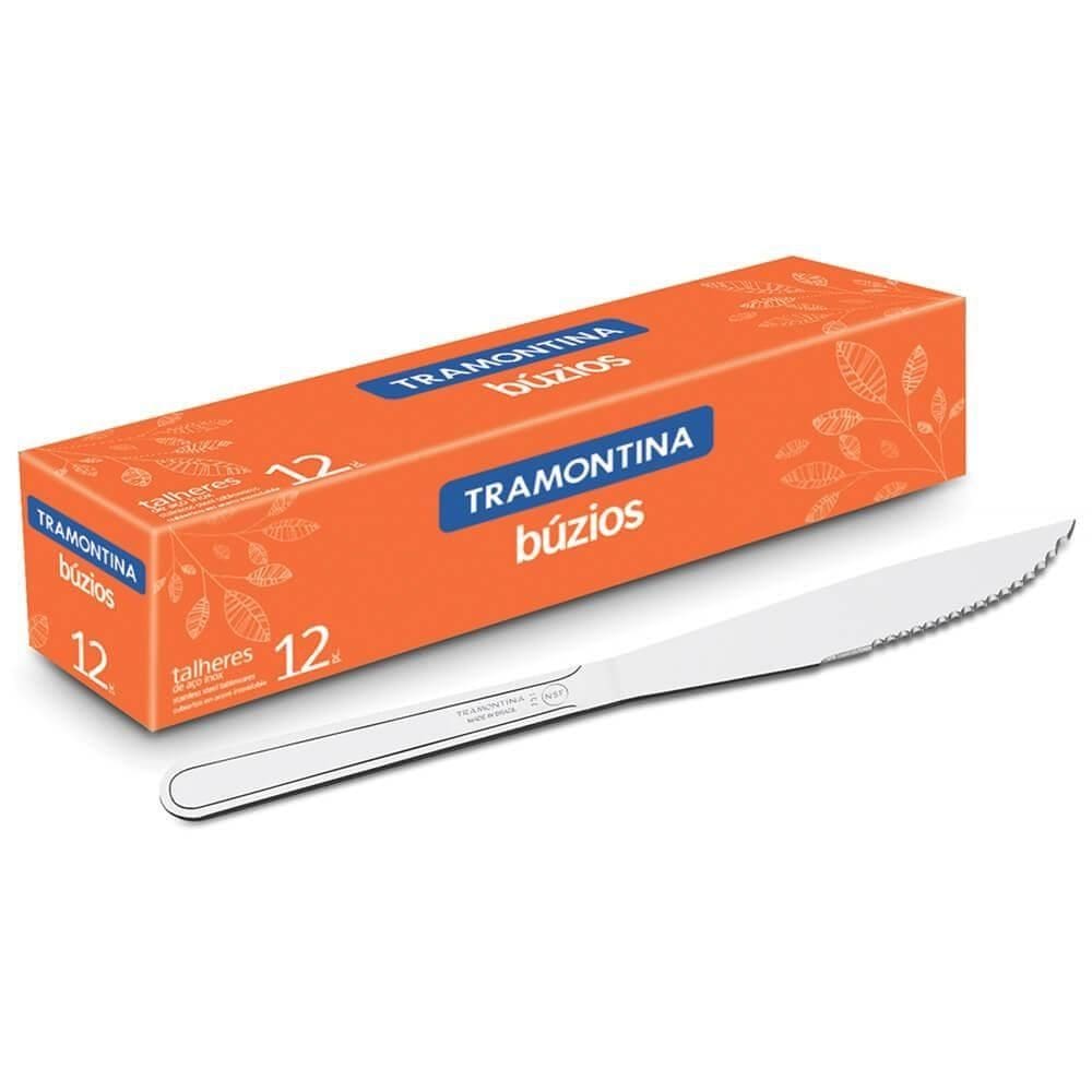 Kit 12 Facas Tramontina para Churrasco 4 Búzios de Aço Inox Tramontina 23750004