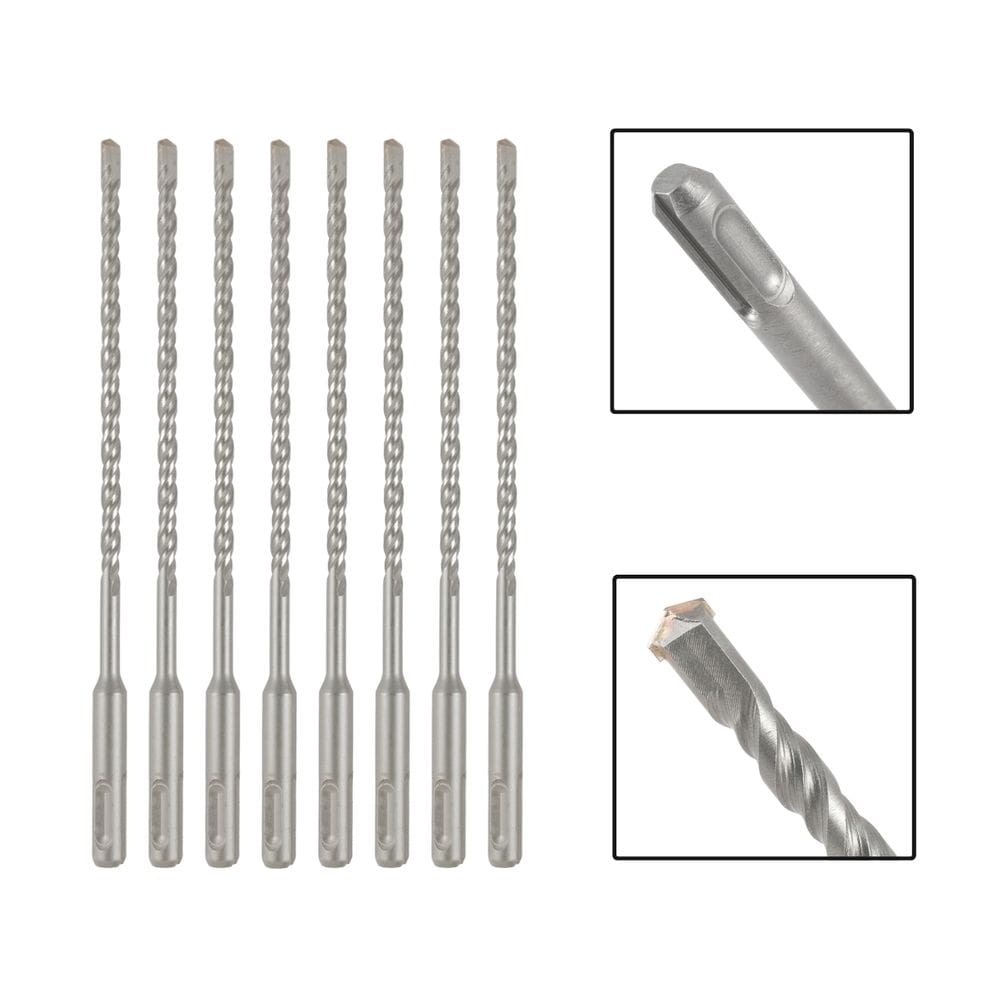 Jogo 8 Brocas SDS Plus 8x210 mm Aço Carbono Tungstênio