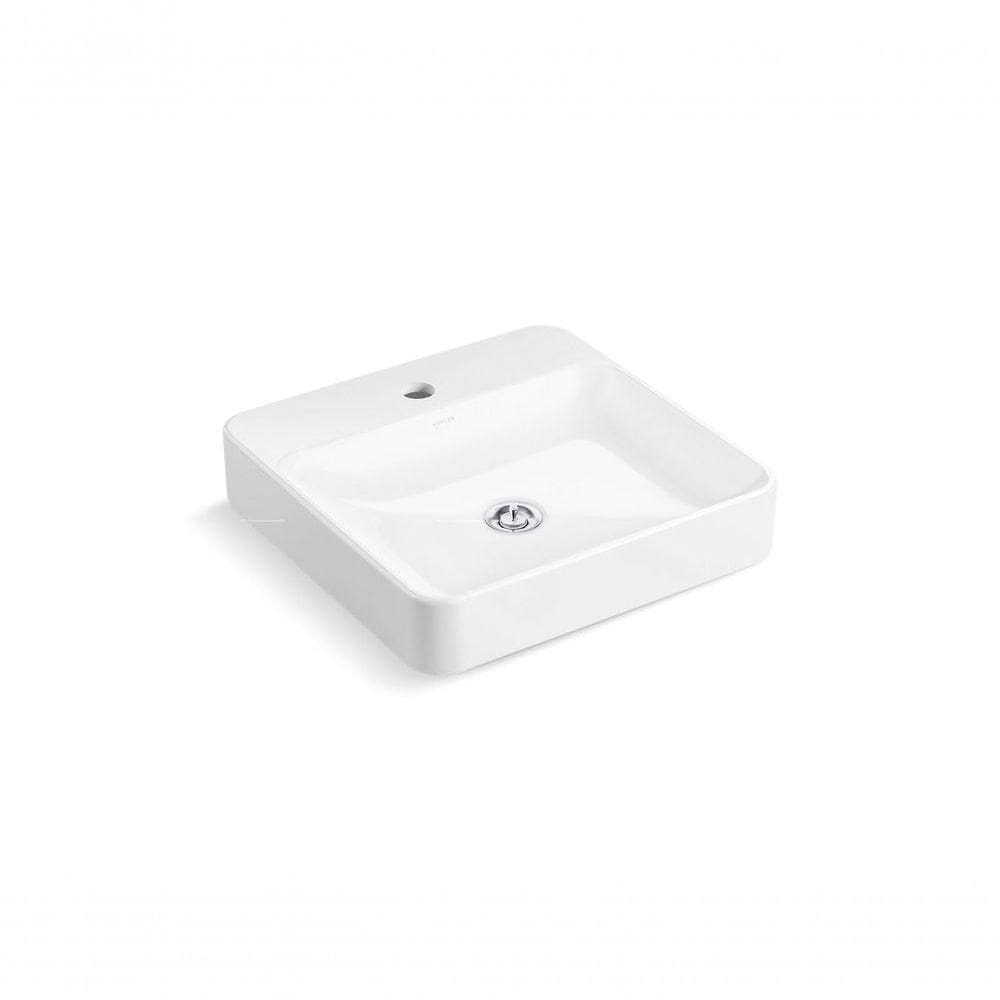 Cuba Para Banheiro Kohler Vox De Sobrepor Retangular Com Mesa E Furo Branca 28558br-1-0 Branco