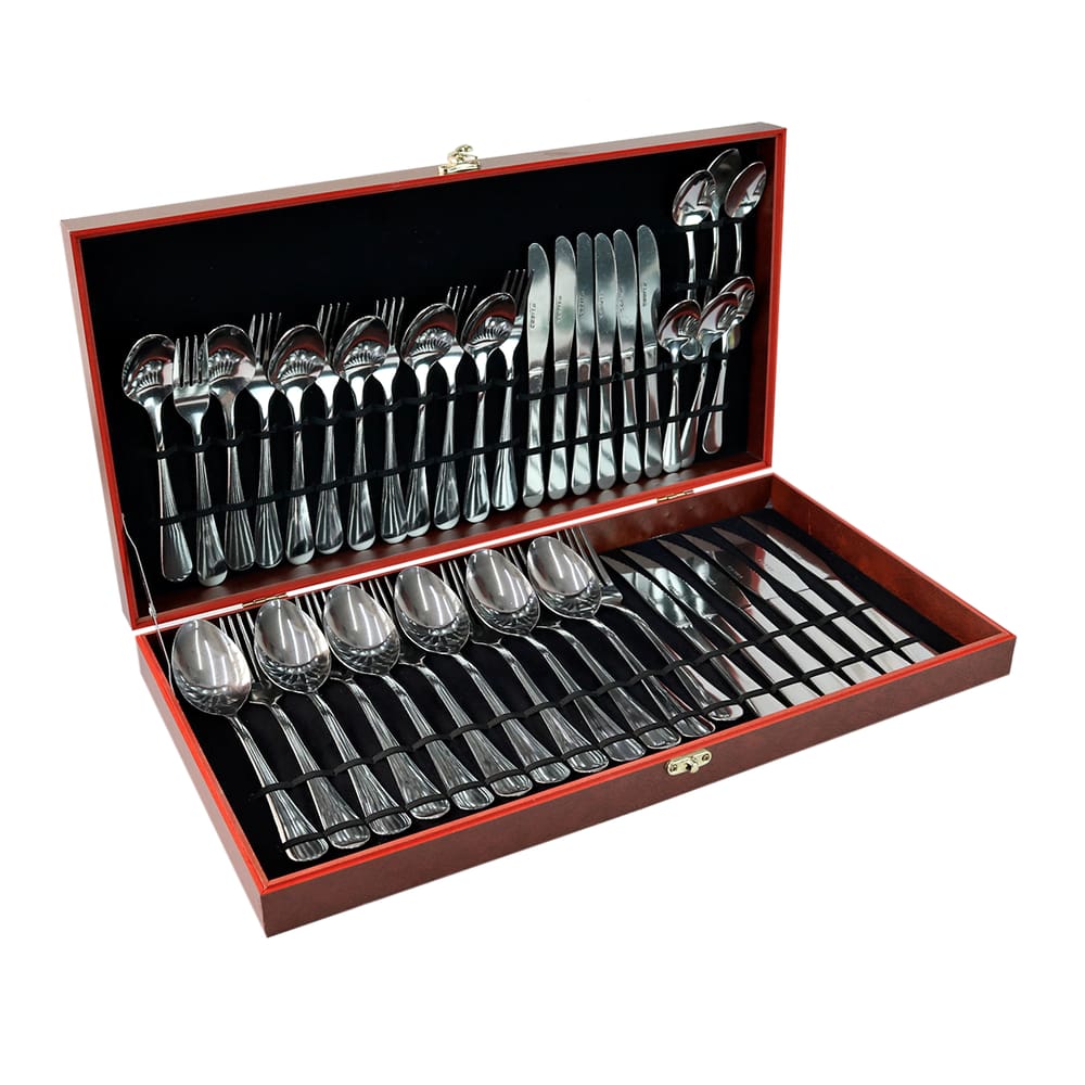 Faqueiro Aço Inox Mesa E Cha No Estojo 42 Peças