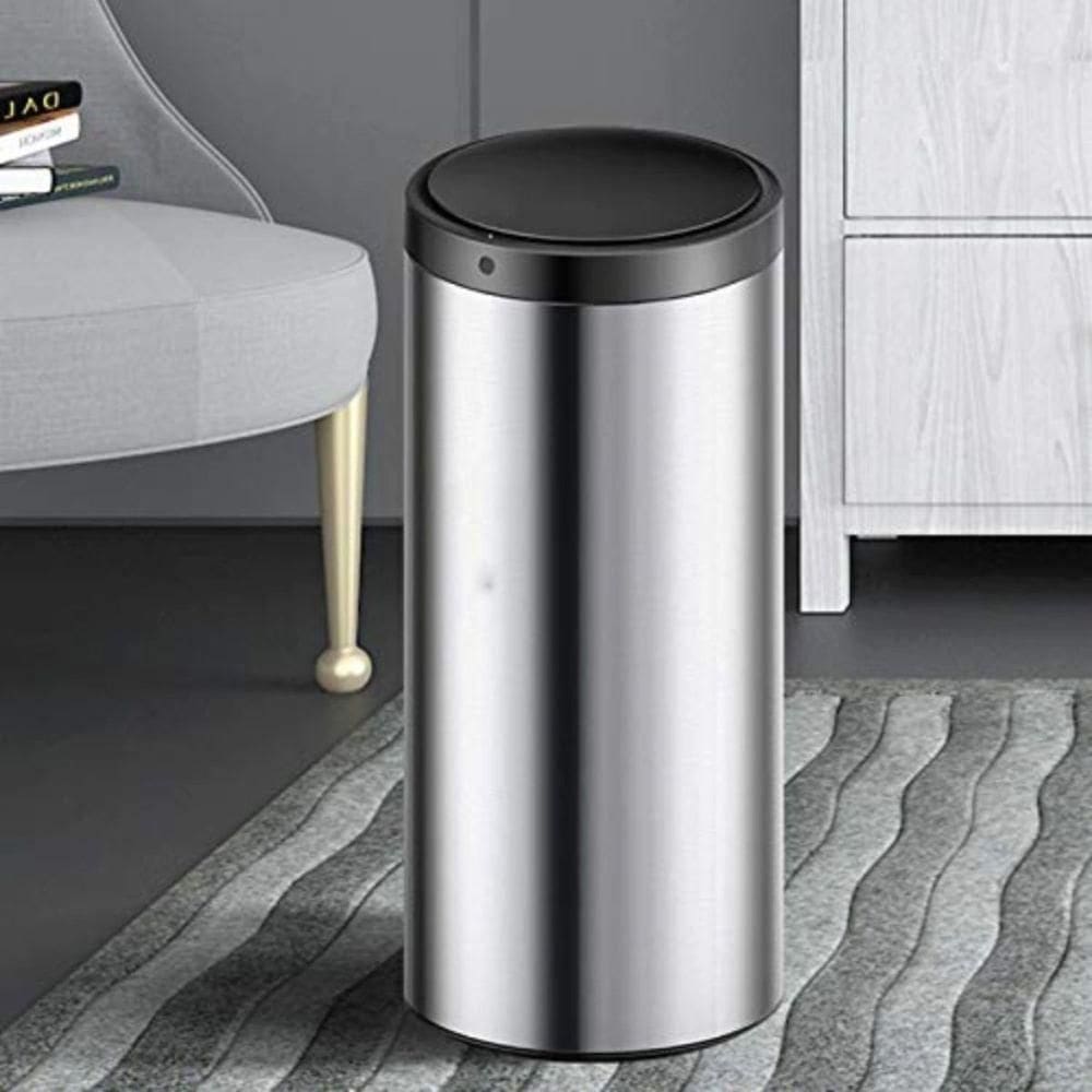 Lixeira Automática Redonda 50l Com Sensor Prática E Moderna Branca