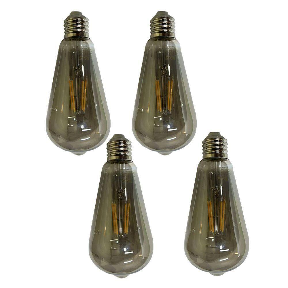Lampada Led Multi Filamento Fume 30w Kit 4 Uni Sala Iluminaçao Residencial Branco Quente