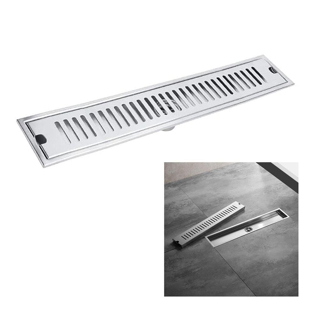 Ralo Linear Inox 50cm Anti Odor Anti Inseto Banheiro Area Externa Lavabo Quintal Piscina Resistente