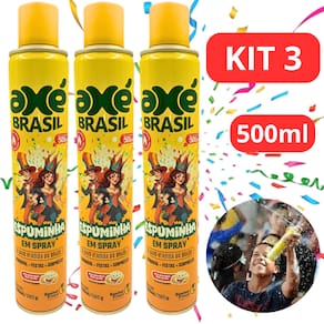 Kit 3 Espuma de Carnaval Em Spray Espuminha Neve Festa 500ml