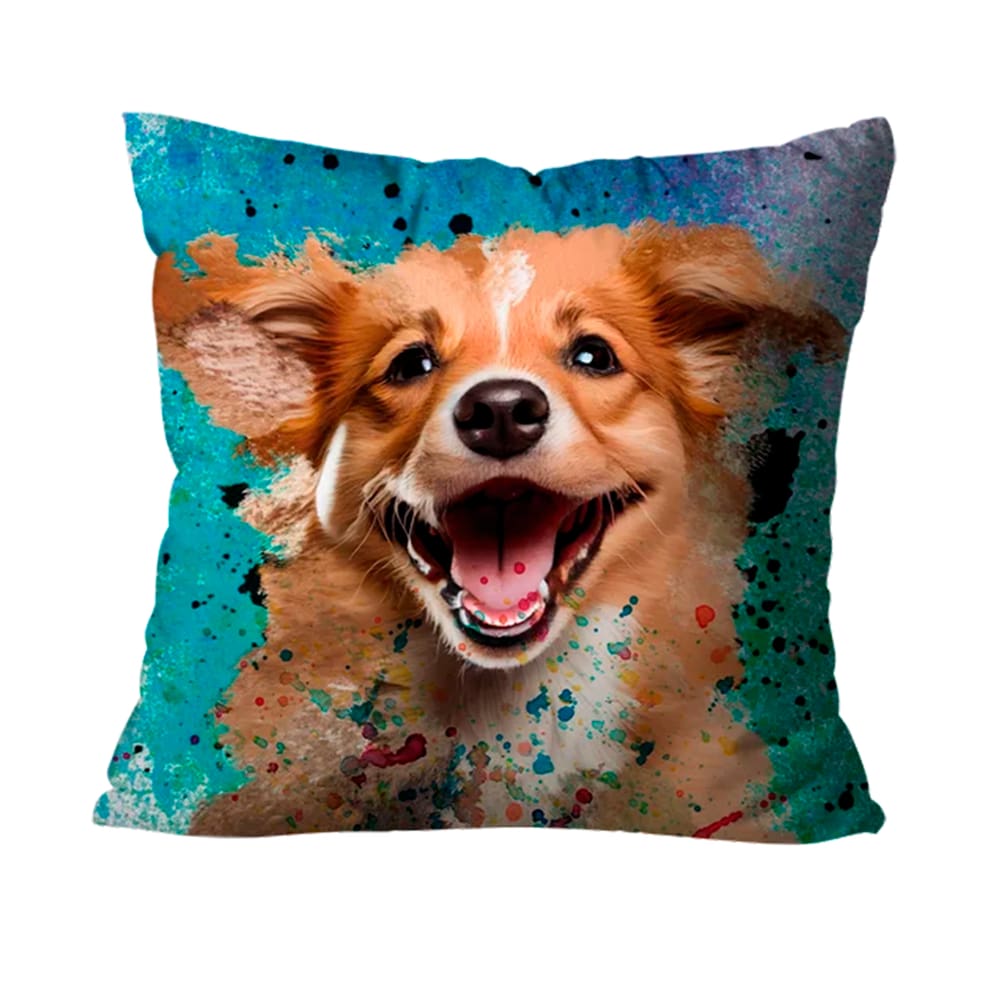 Capa para Almofada Mdecore Vira-Lata Azul Decorativa - 45x45