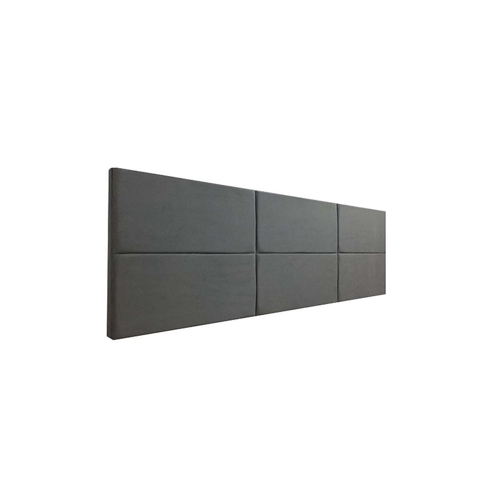 Cabeceira Estofada King 6 Blocos Não é Segredo Veludo Cinza 195x60