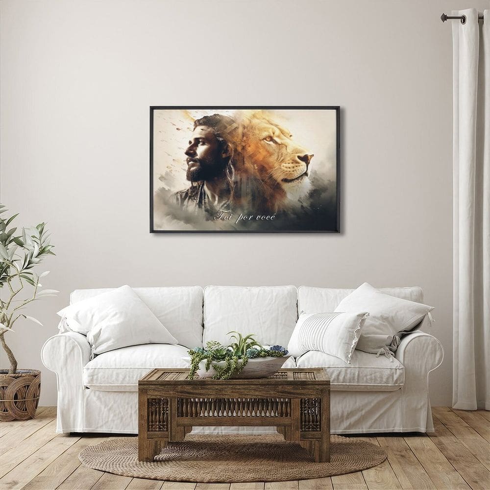Quadro Decorativo Religioso Foi por Você Laranja com 1 Tela Cm de Parede para Escritório Banheiro Ha Preto
