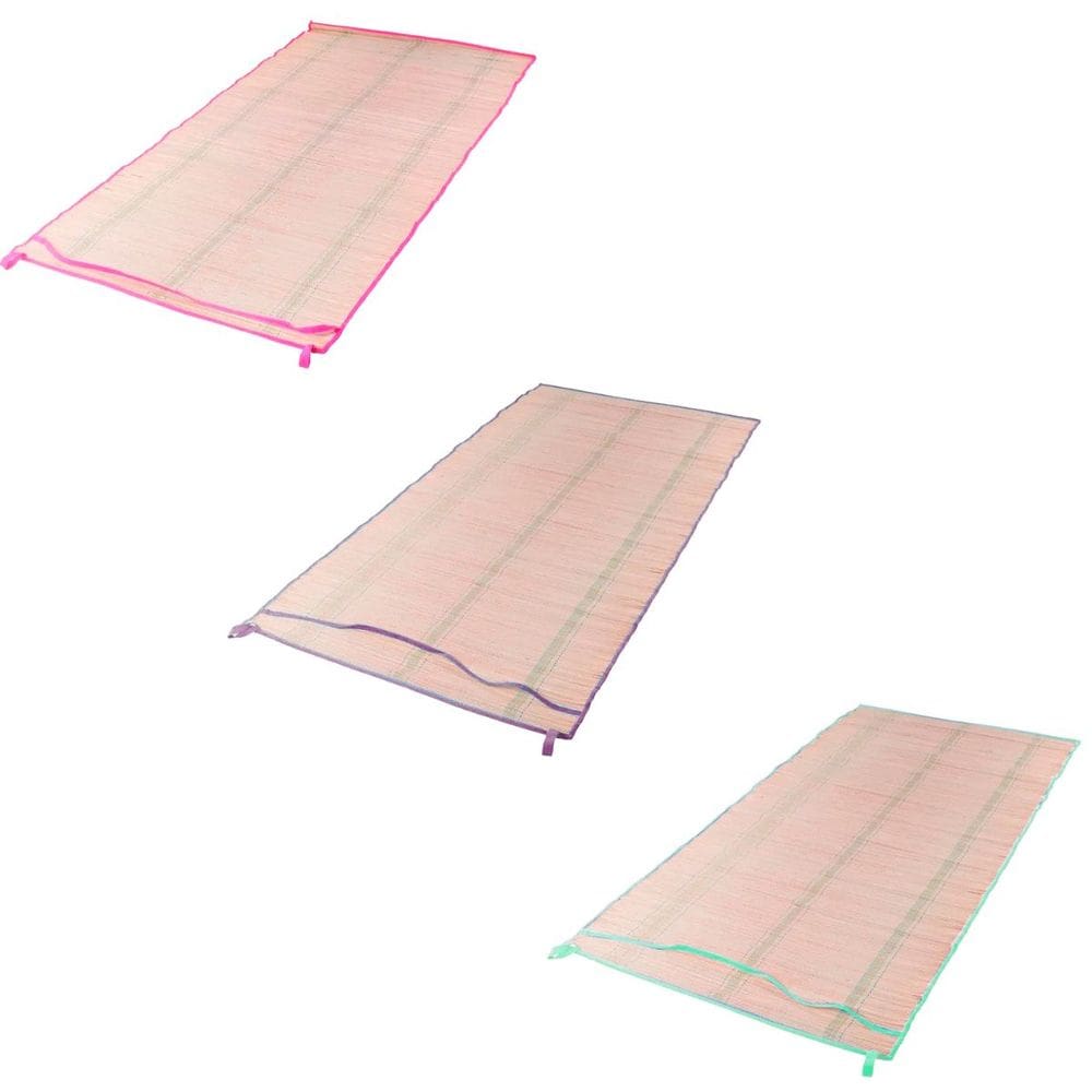 Esteira de Palha Natural Praia Piquenique com Alça 1,80m x 90cm Versátil Dobrável Leve Bel