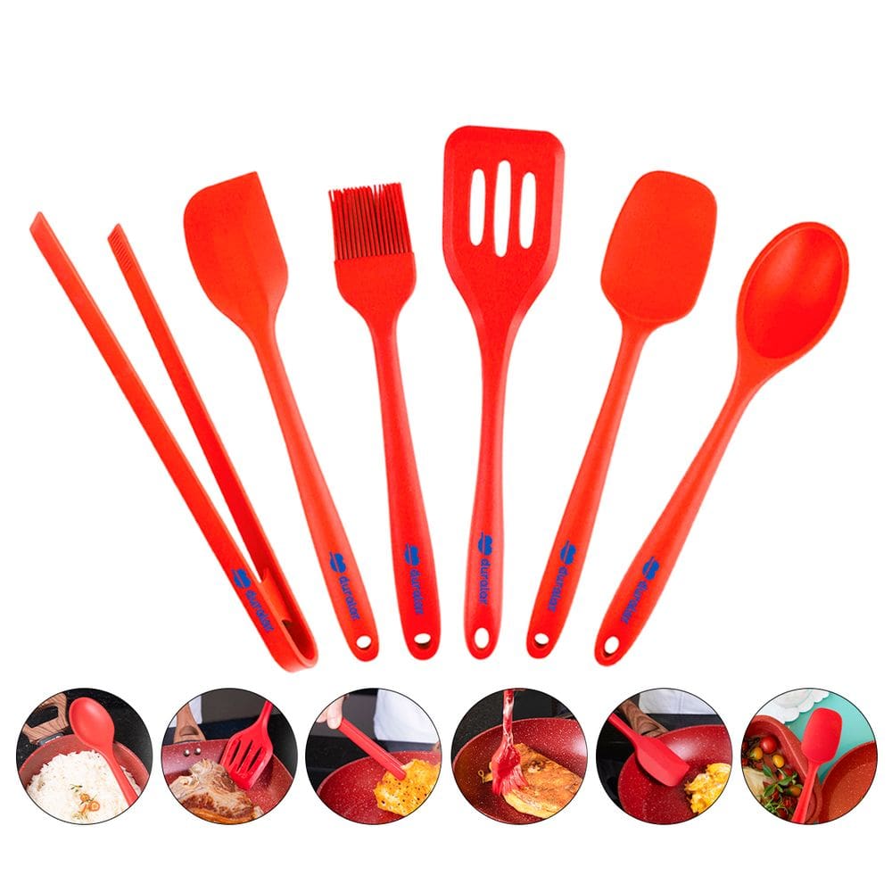 Kit Utensílios Cozinha Silicone 6 Peças Espátula Duralar