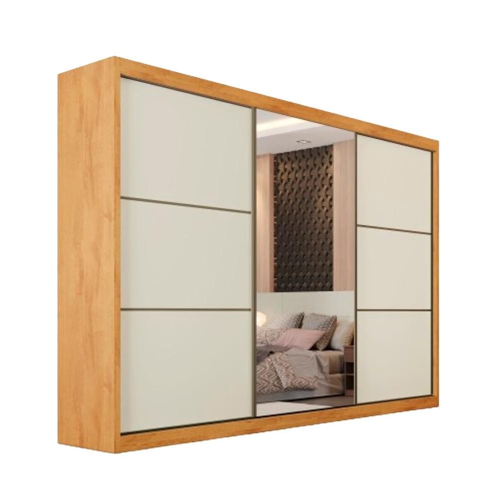 Guarda Roupa Bragança 1 Porta Espelhada MDF - Móveis Europa