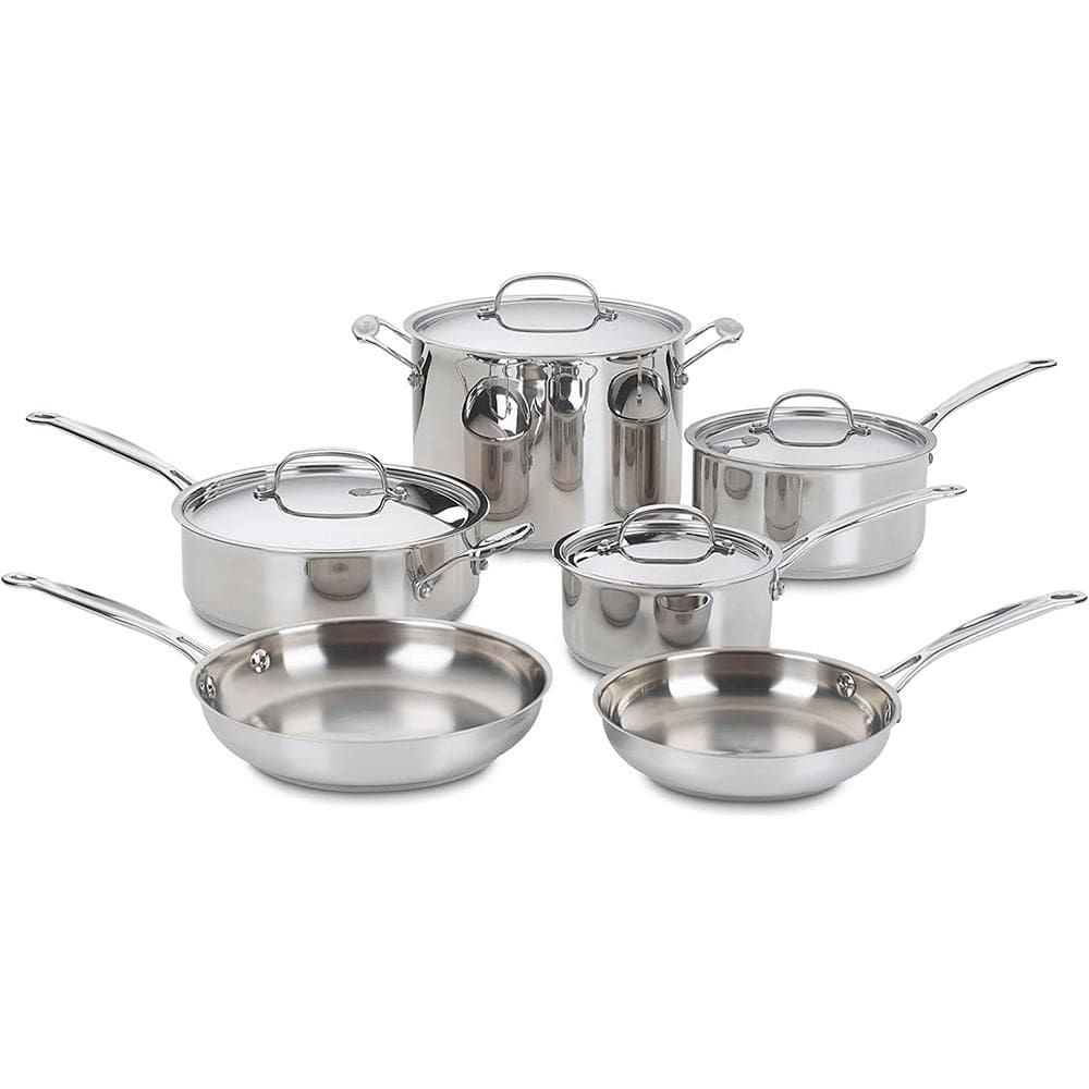 Conjunto De Panelas Cuisinart Aço Inox Chef Classic 10 Peças - GB-7710P1