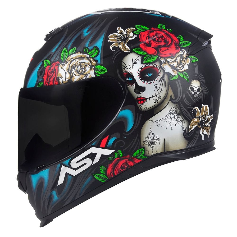 Capacete Feminino Asx Eagle Catrina Vermelho Fosco Esportivo