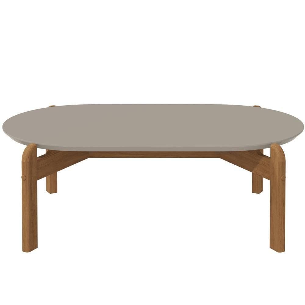 Mesa De Centro Oblonga Sala De Estar 06009 Off White Cedro Dcasa