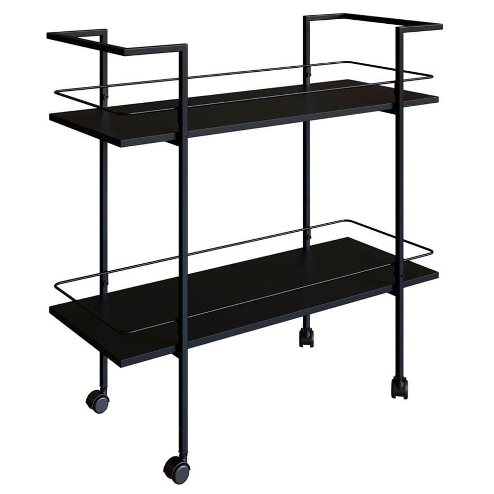 Carrinho Bar Industrial Com Rodizios P1036 Preto Pp Milani Store