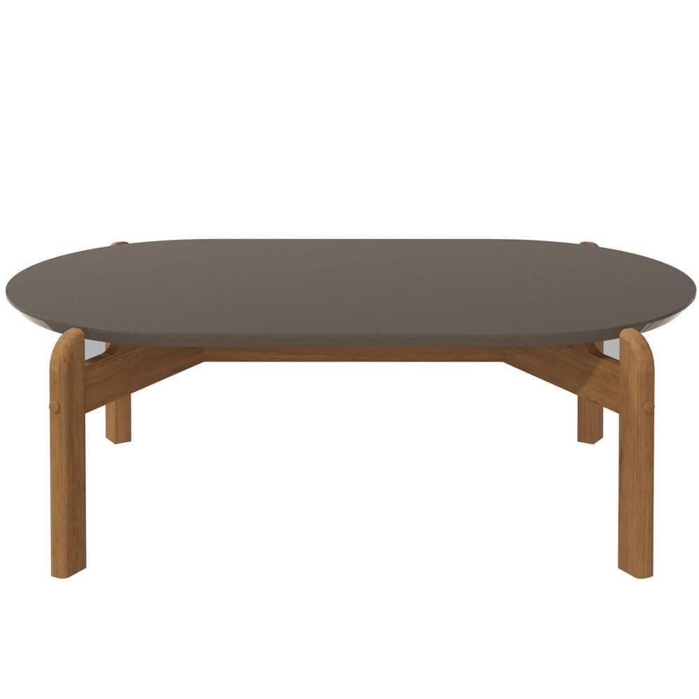 Mesa De Centro Oblonga Sala De Estar 06009 Cinza Perola Cedro Dcasa