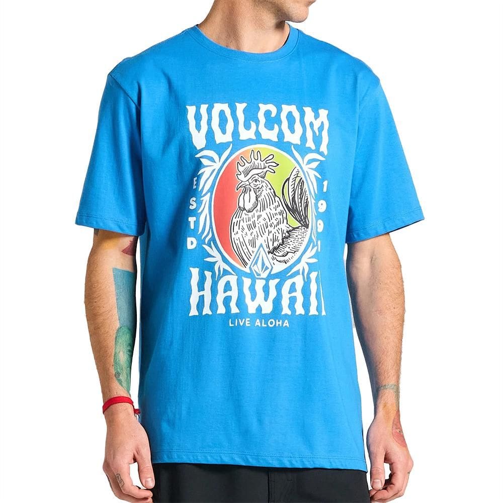 Camiseta Volcom Aloha Rooster SM25 Masculina Azul Royal