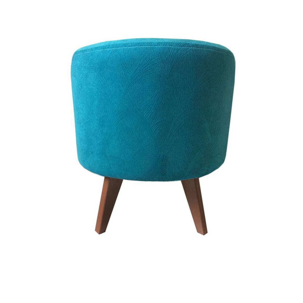 Puff Pé Palito Redondo Não é Segredo Suede Animale Turquesa 40x45