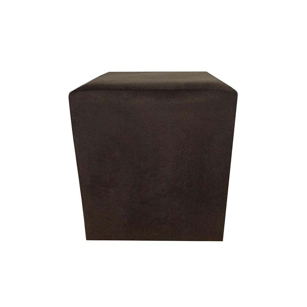 Puff Quadrado Não é Segredo Suede Liso Marrom Escuro Rodinha 40x45 NSPQ09TSL-R