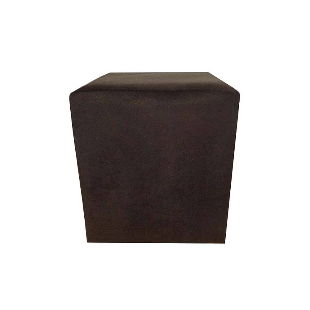 Puff Quadrado Não é Segredo Veludo Marrom Escuro Rodinha 40x45 NSPQ09TV-R