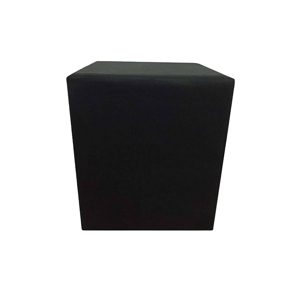 Puff Quadrado Não é Segredo Veludo Preto Rodinha 40x45 NSPQ07TV-R