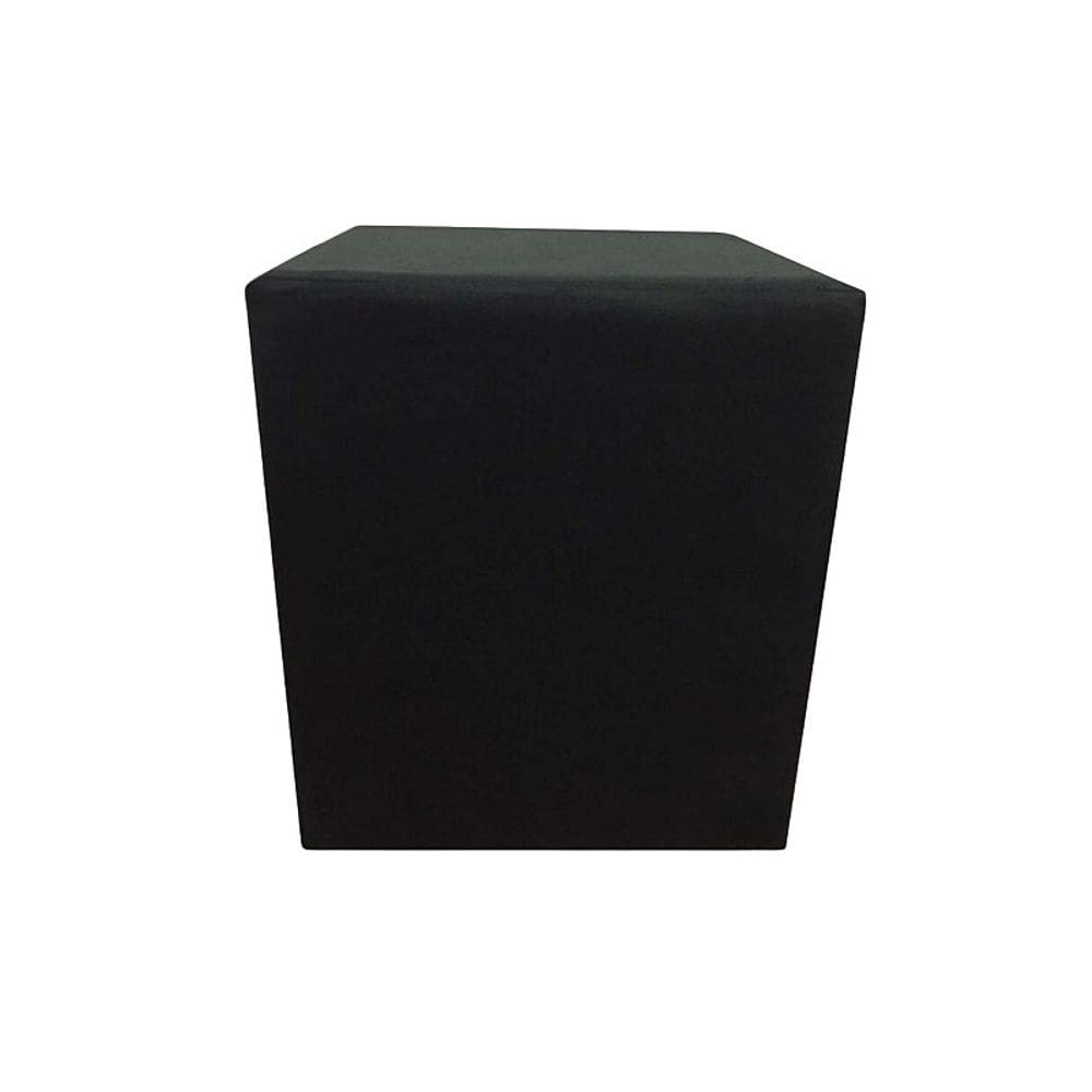 Puff Quadrado Não é Segredo Suede Liso Preto Rodinha 40x45 NSPQ07TSL-R