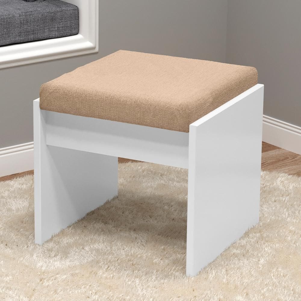 Banqueta Amofadado Versatil Lara Branco