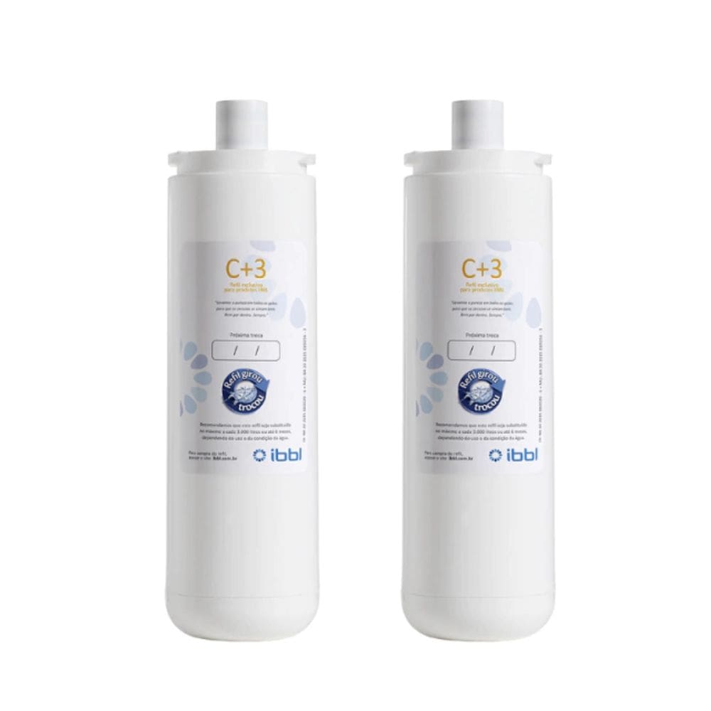 Kit com 2 Refil Filtro IBBL C+3 Natural para Purificador de Água Immaginare, FR600 e outros