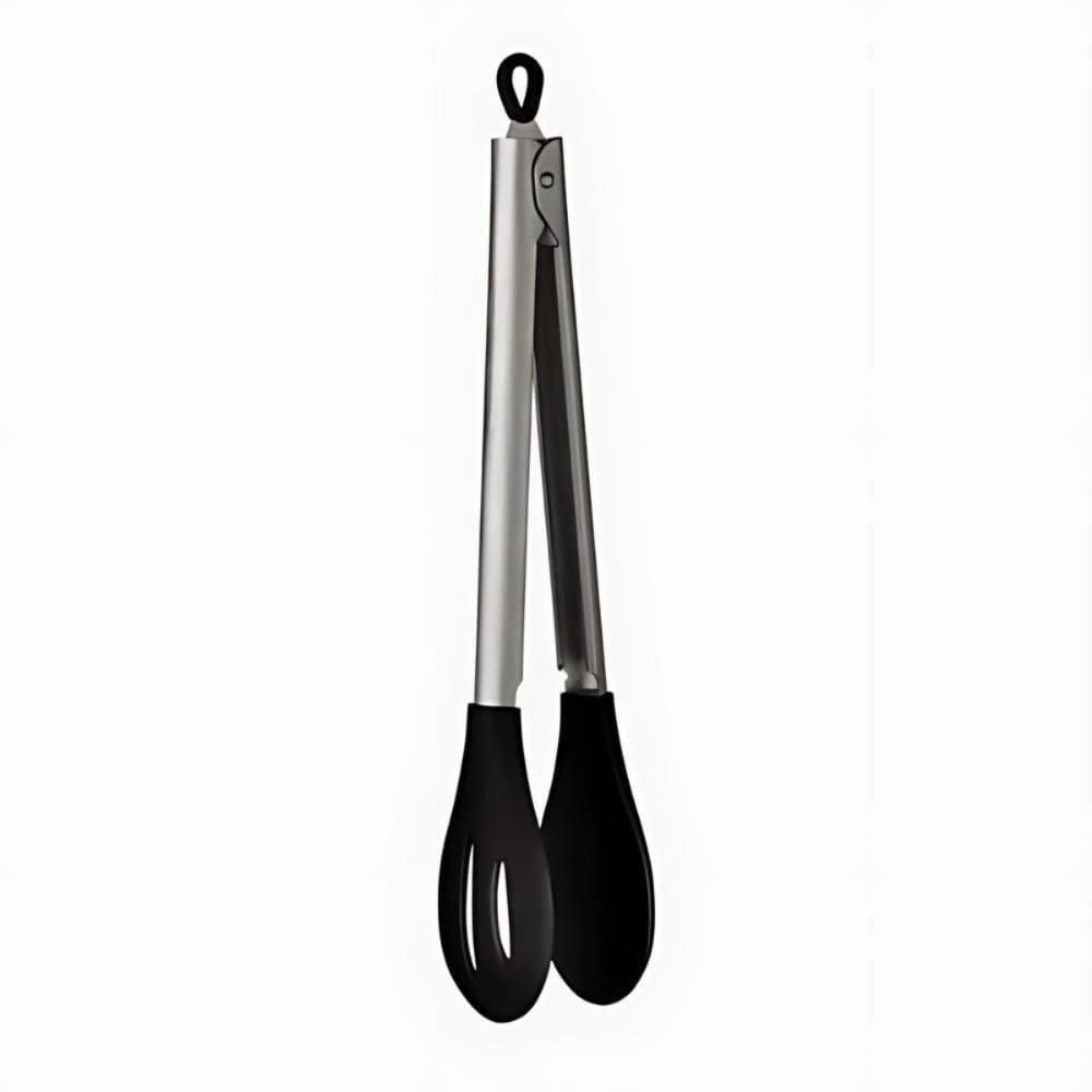 Pegador Pinça Alimentos Silicone E Aço Inox Colher Tensão