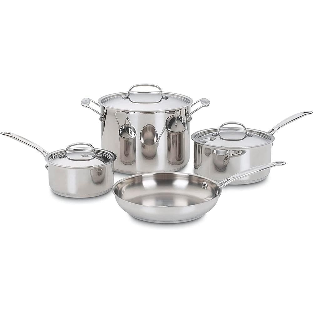 Conjunto De Panelas Cuisinart Aço Inox Chef`S Classic 7 Peças 77-7P1