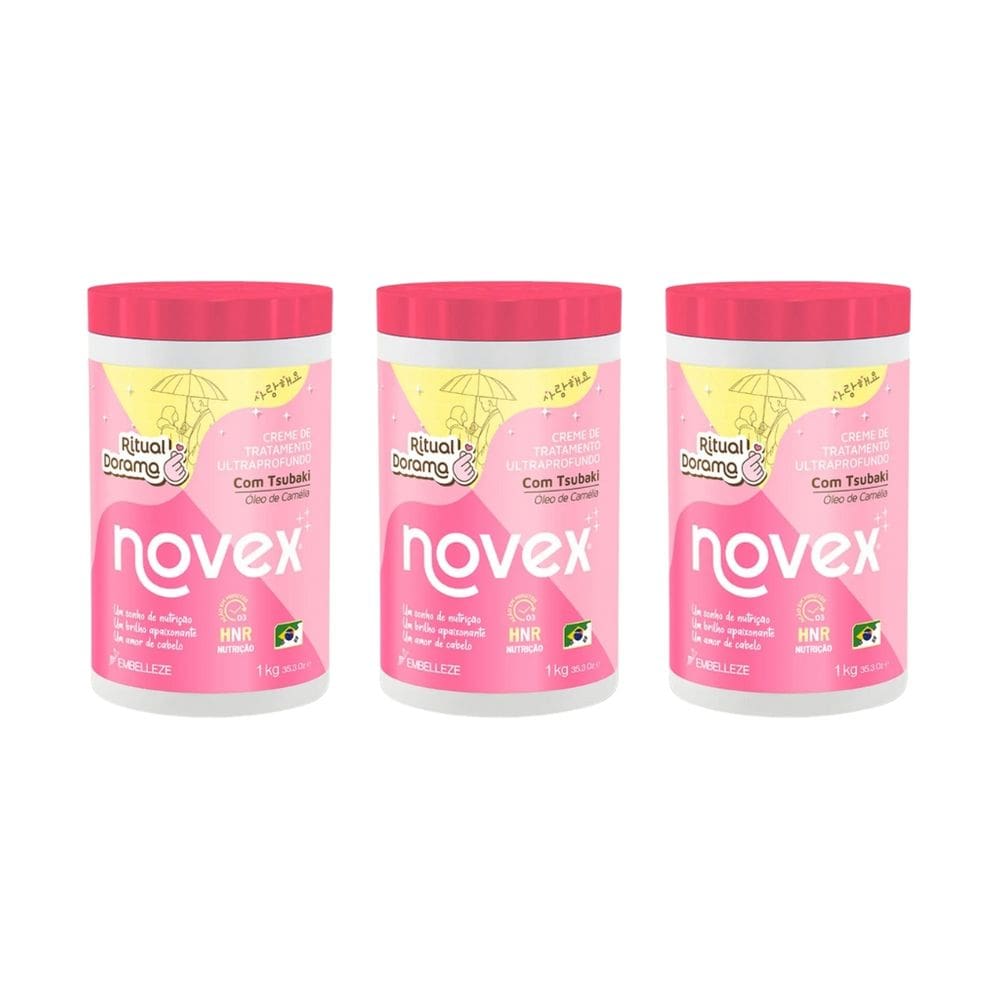 Creme de Tratamento Novex 1kg Ritual Dorama - Kit C/ 3un