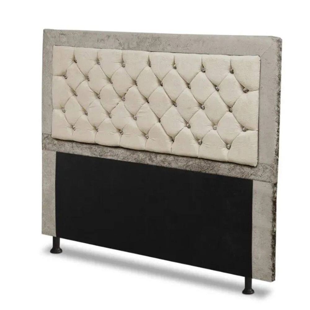 Cabeceira Casal King 195 cm Para Cama Box Berlim Camurça Marfim