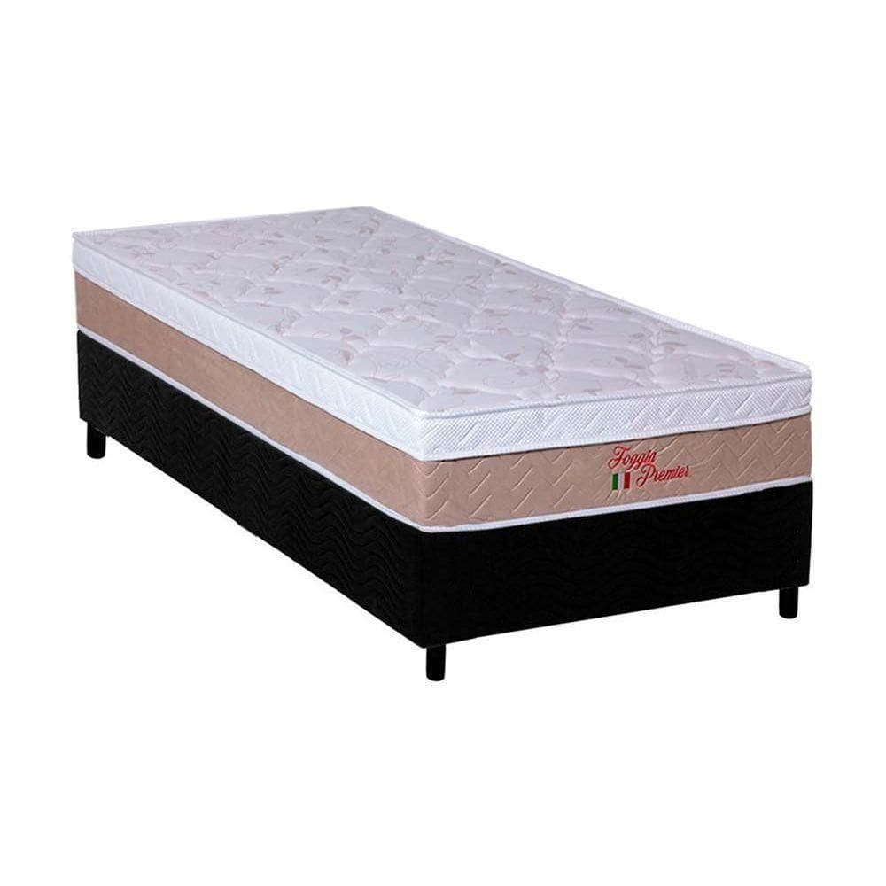 Cama Box Solteiro: Colchão Ortopédico Orthoflex Foggia Premier + Base Crc Suede Black(88X188)