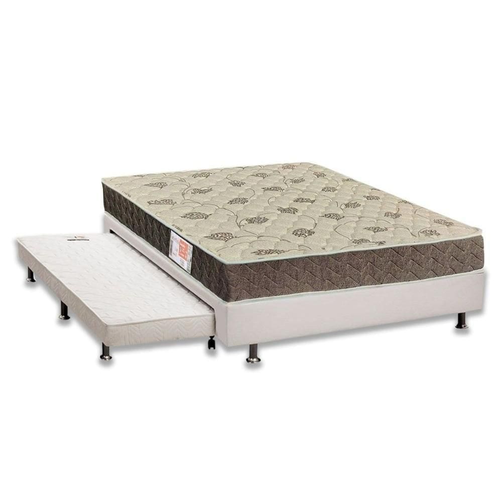 Cama Box C/Auxiliar Casal: Colchão Espuma Orthoflex D33 Comfortpedic Line + Base White(138X188)
