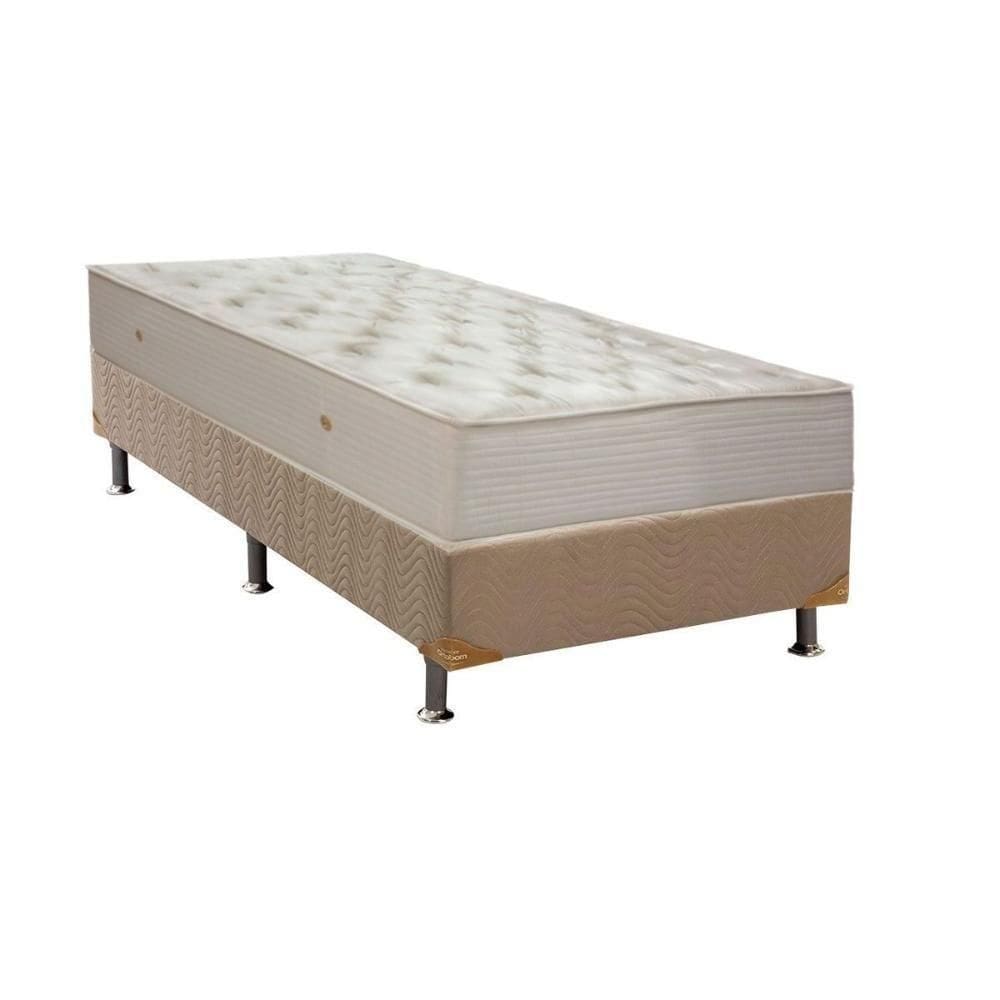 Cama Box Solteiro: Colchão Molas Ortobom Multilastic Superluxo + Base Clean(88X188)