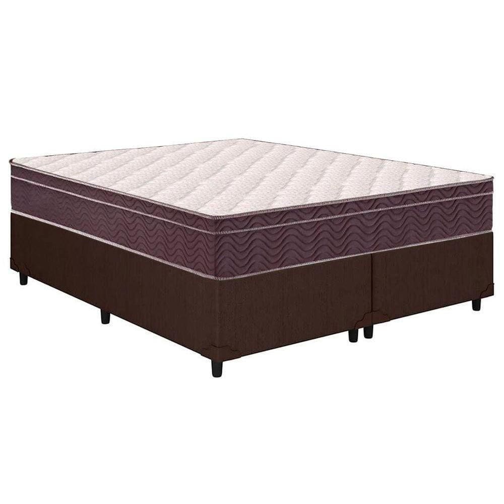 Cama Box Queen: Colchão Anatômico Ortobom D28/Ep Airtech 60 + Base Crc Courano Brown(158X198)