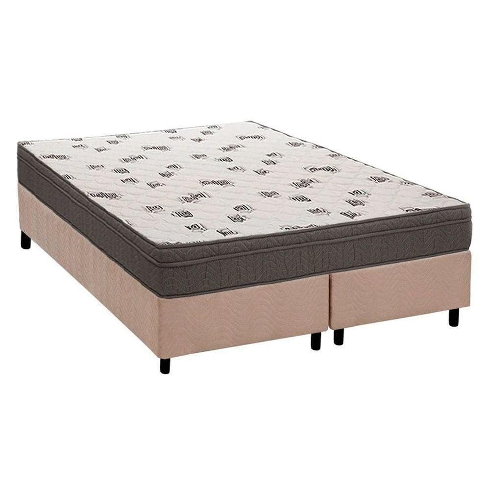 Cama Box King: Colchão Espuma D45 Ortobom Light Saúde Ortopilow + Base Crc Suede Clean(186X198)