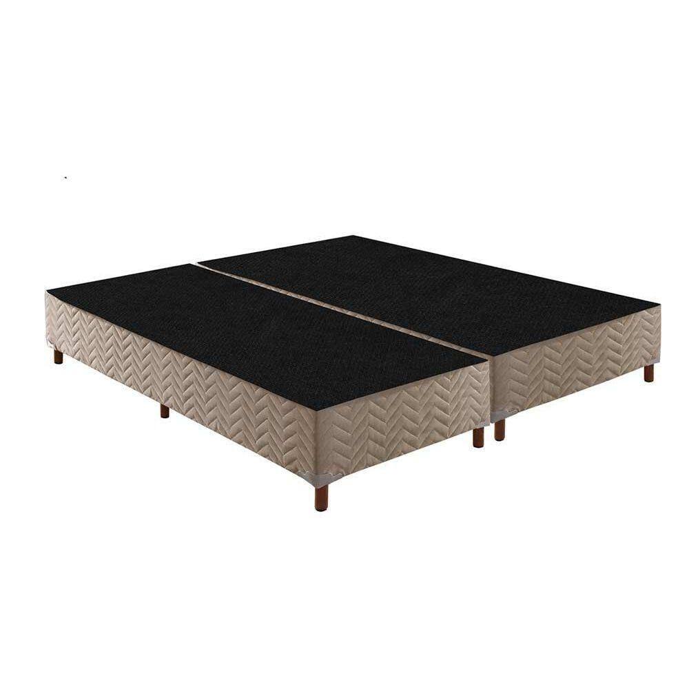 Cama Box Base Queen Sommier Rústico Bordado Clean (158x198x30) - Paropas
