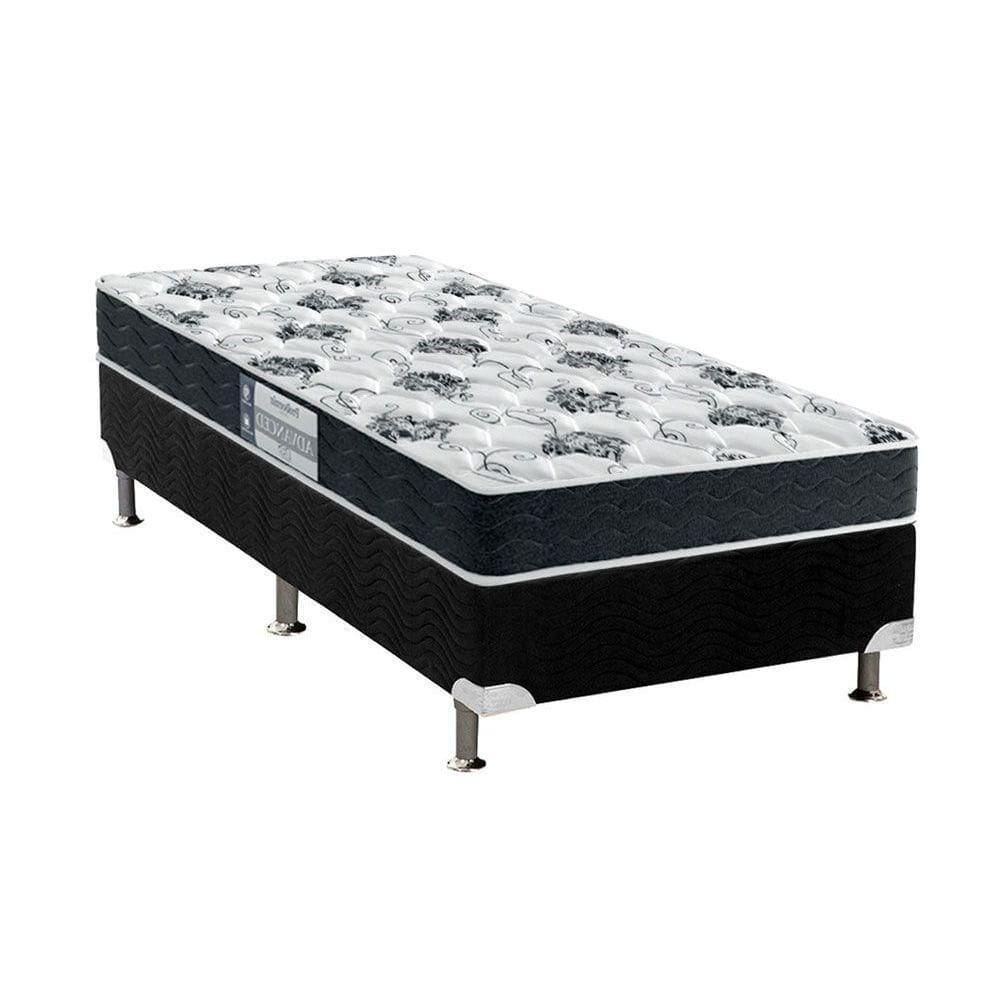 Cama Box Casal: Colchão Espuma Probel D28 Prodormir Advanced + Base Crc Suede Gray(138X188)