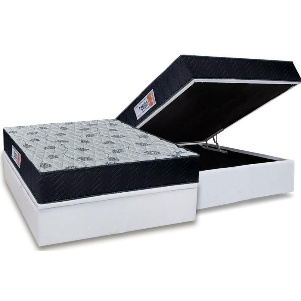 Cama Box Baú Casal: Colchão Ortopédico Orthoflex Foggia Sogni Unic FaceBase Courano White(138x188)