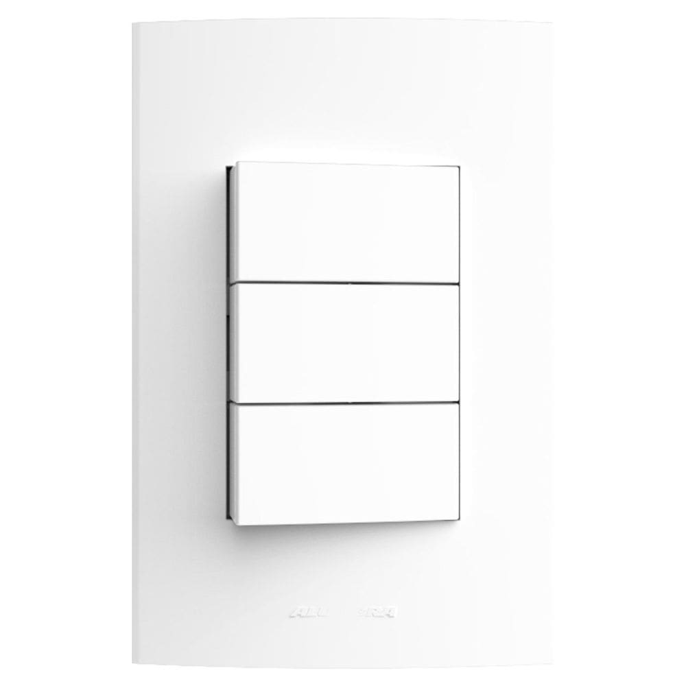 Conjunto 1 Interruptor Simples + 2 Interruptores Paralelos 10A 250V~ com Placa 4x2 Inova Pro Alumbra Branco