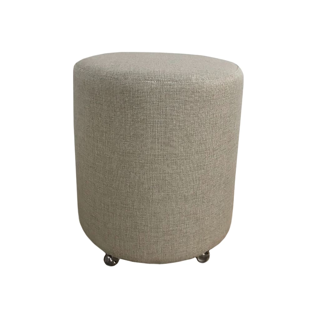 Puff Redondo Não é Segredo Linho Palha Rodinha 40x45 NSPR08L-R