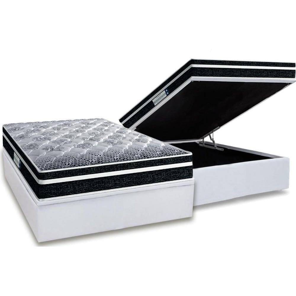 Cama Box Baú Casal: Colchão Anatômico Probel D33/Ep Tech1500 Plus + Base White(138X188)