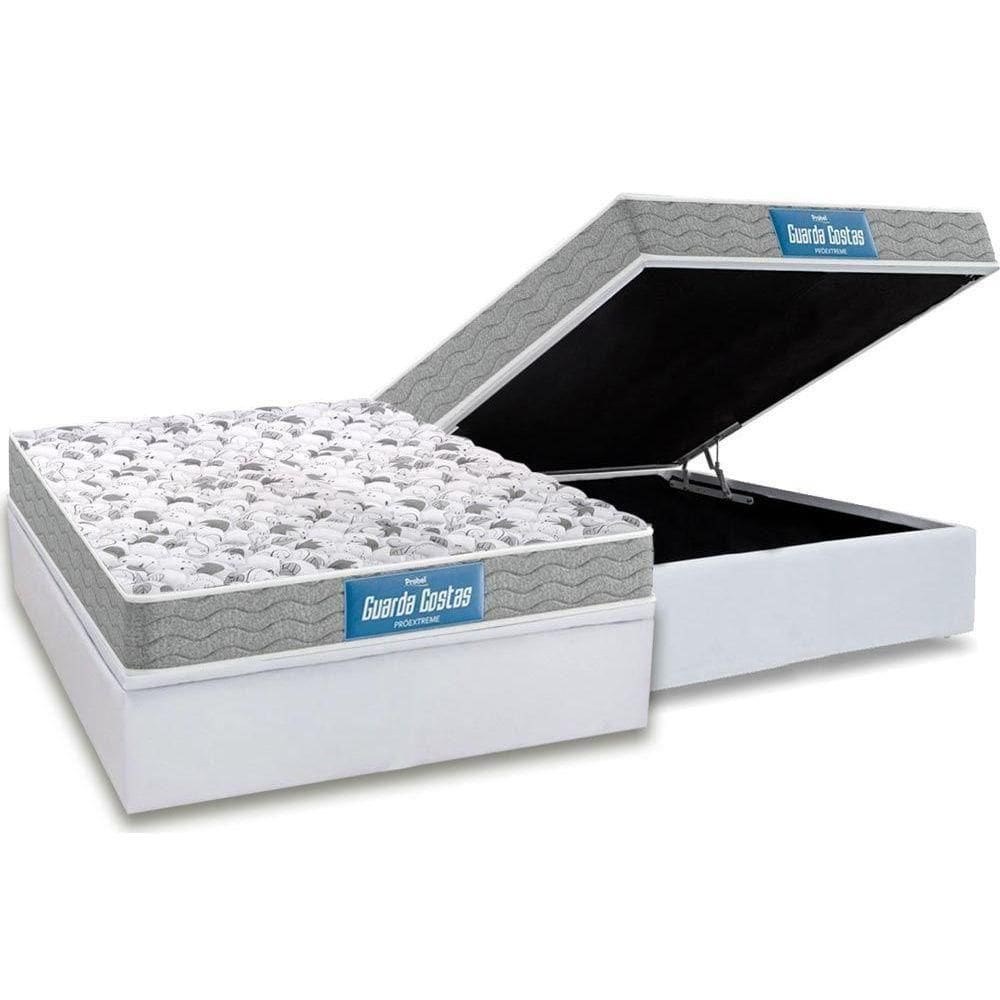 Cama Box Baú Casal: Colchão Probel D45 / Ep Próextreme Plus Double Face + Base White(138X188)