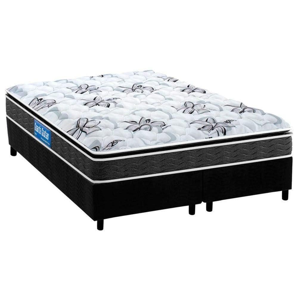 Cama Box King: Colchão Espuma Probel D28 Guarda Costas Premium Multi Firme + Base Black(193X203)