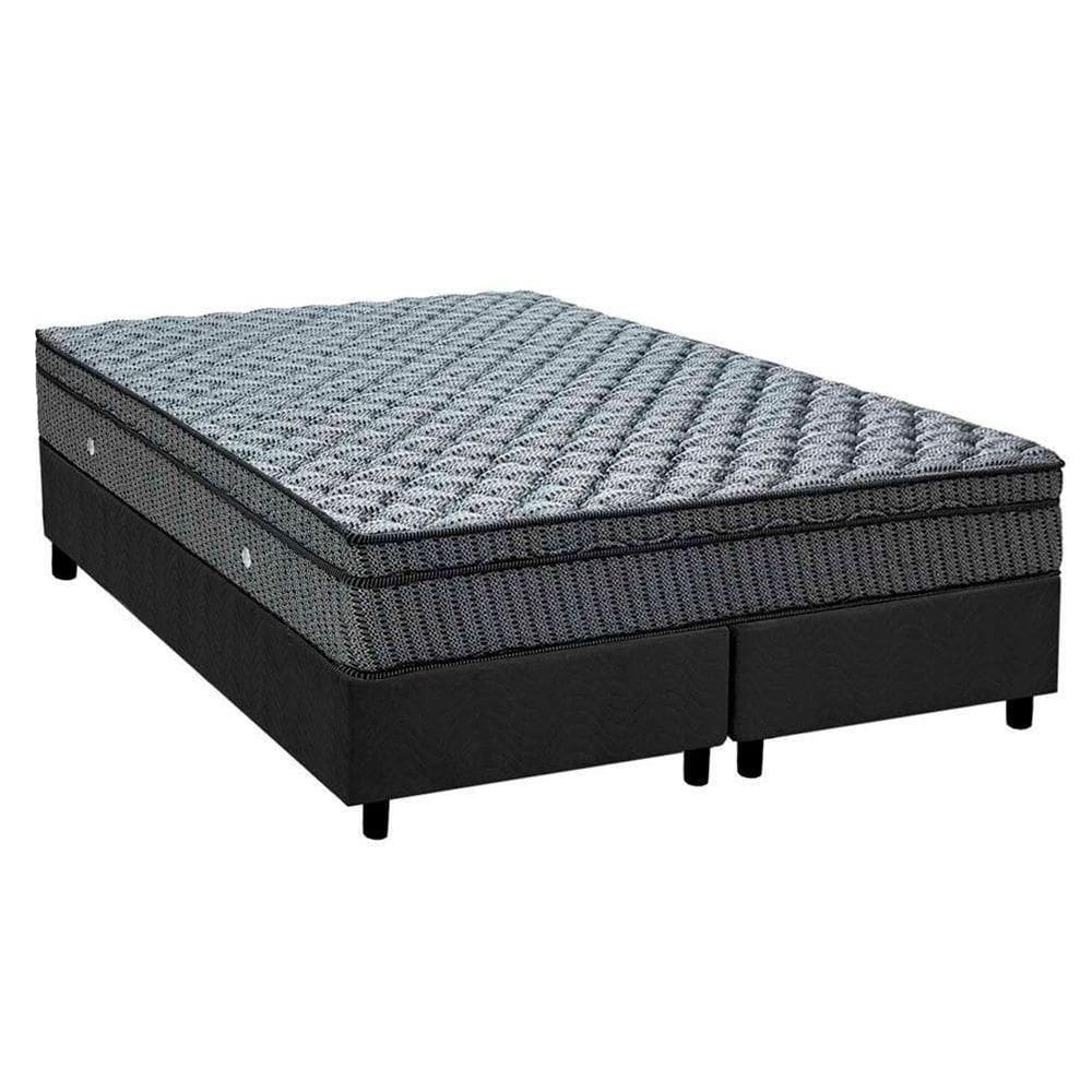 Cama Box Queen: Colchão Molas Ortobom Hotelaria Multilastic Orthotel Luxo + Base Gray(158X198)