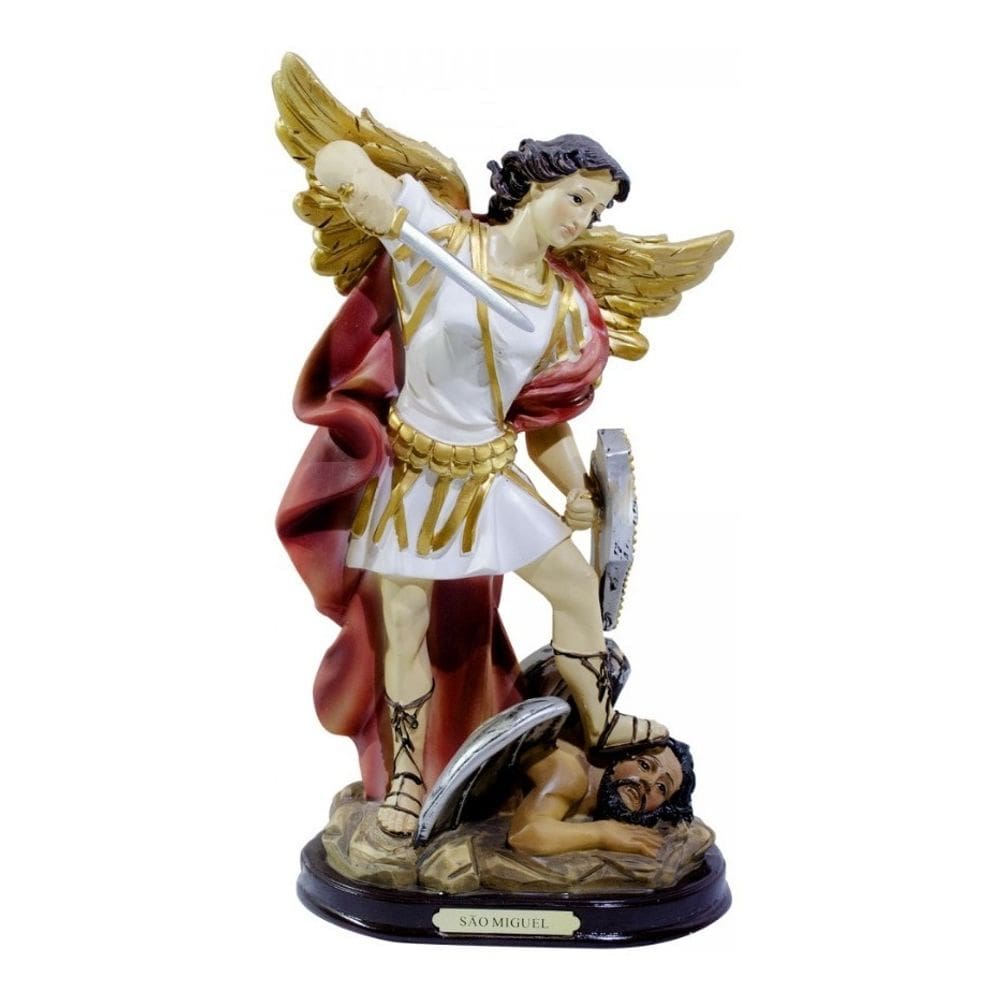 Estatua Imagem São Miguel Arcanjo Pequeno Resina - 13 Cm