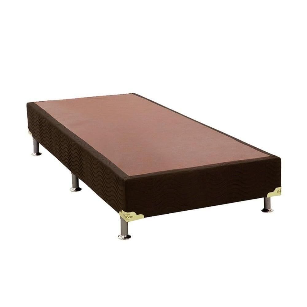 Cama Box Base Solteiro Americana Suede Brown (88x188x23) - Ortobom