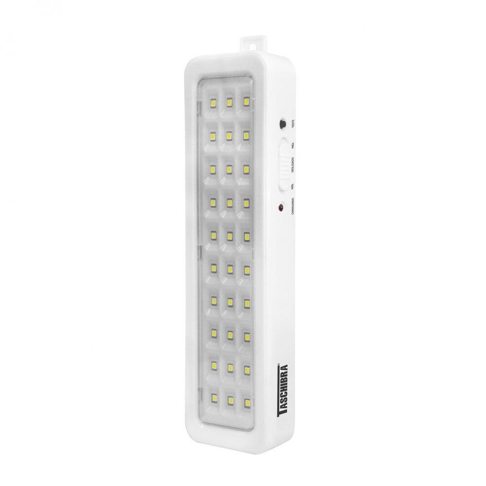 Luminária de Emergência 30 LEDs Pratic Tle 06 Bivolt Taschibra 6000K Luz Branca